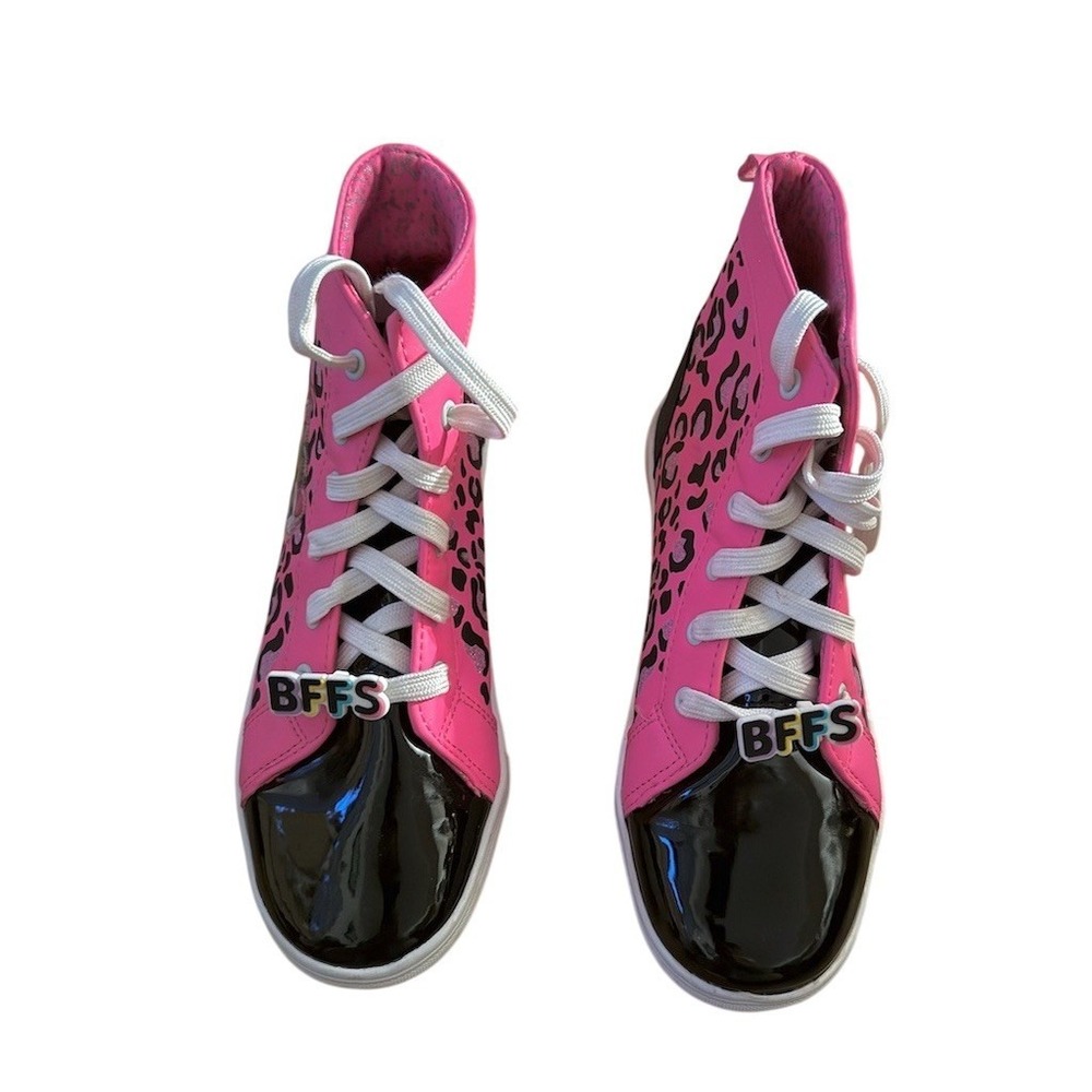 L.O.L. Surprise! Girls High-Top Sneakers Pink Leopard Print BFFS Charm size 6